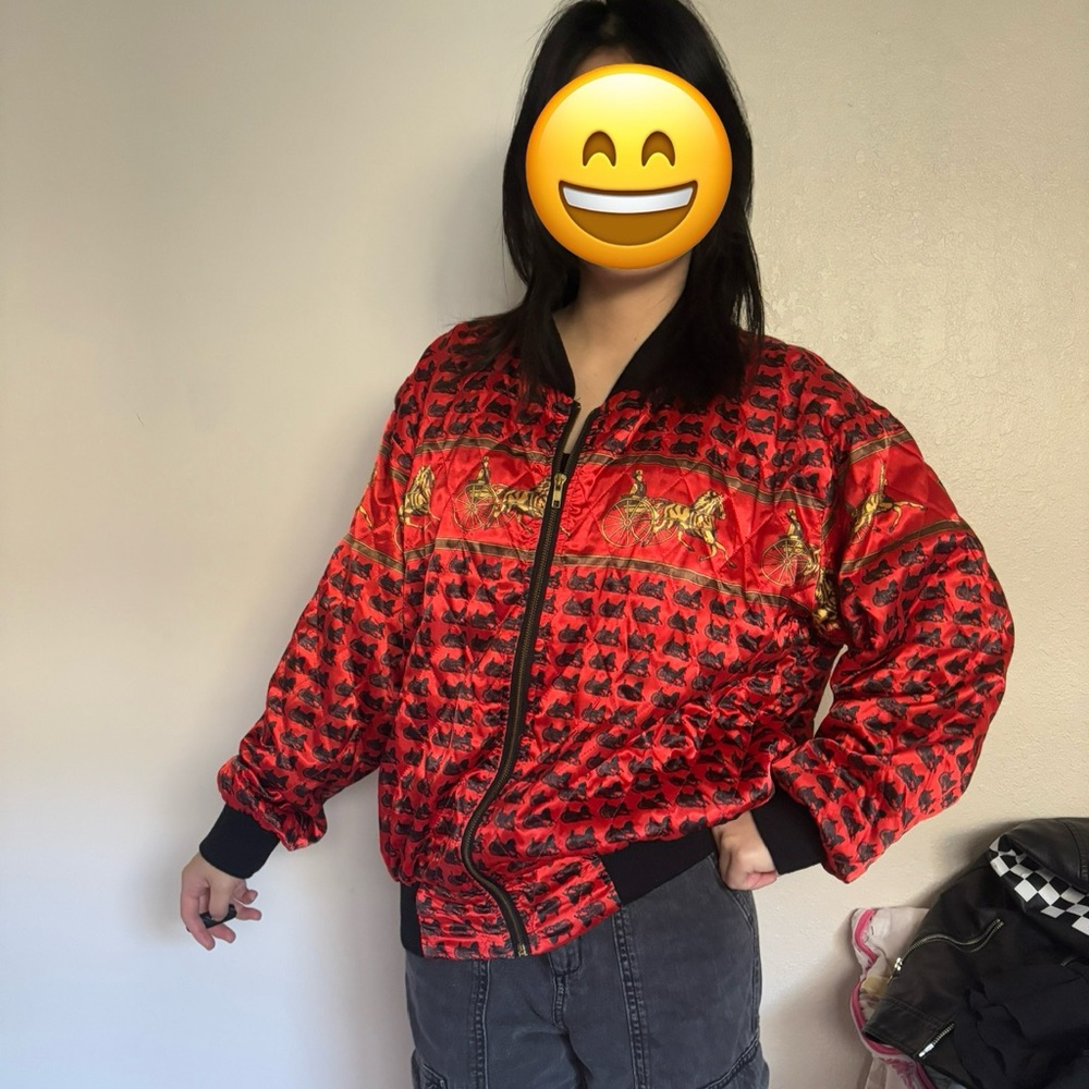 Vintage Red Bomber Jacket